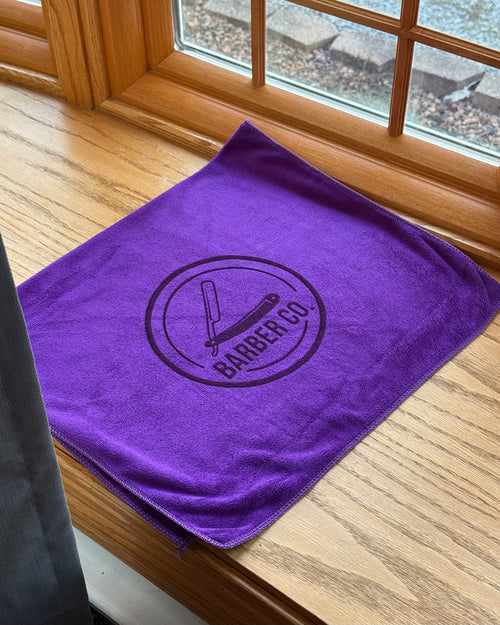 10 Lazer Print - Custom Logo - Premium Purple Microfiber Salon Towels 45 × 75 cm – Soft, Absorbent & Durable for Spa, Hair Salon & Barbershop