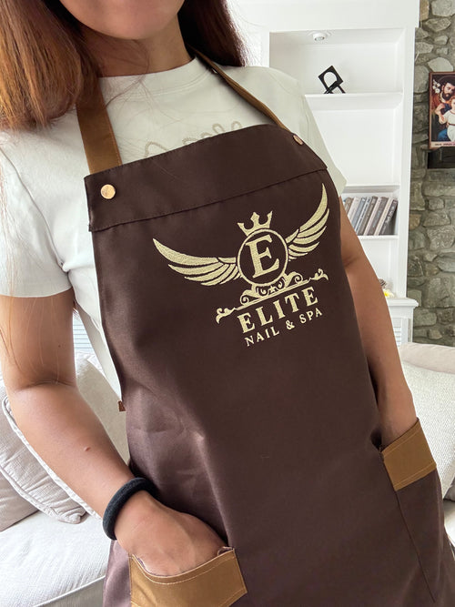 5 Embroidered Logo Apron for Hair, Nail Salon & Barber - Dust Proof, Water Proof Apron with Adjustable Trap