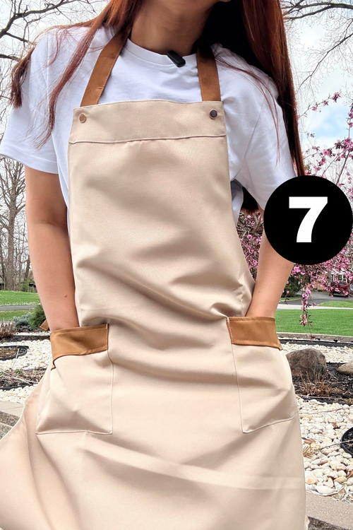 5 Embroidered Logo Apron for Hair, Nail Salon & Barber - Dust Proof, Water Proof Apron with Adjustable Trap